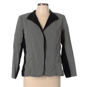 Lafayette 148 New York Women's Black and White Blazer Jacket 12